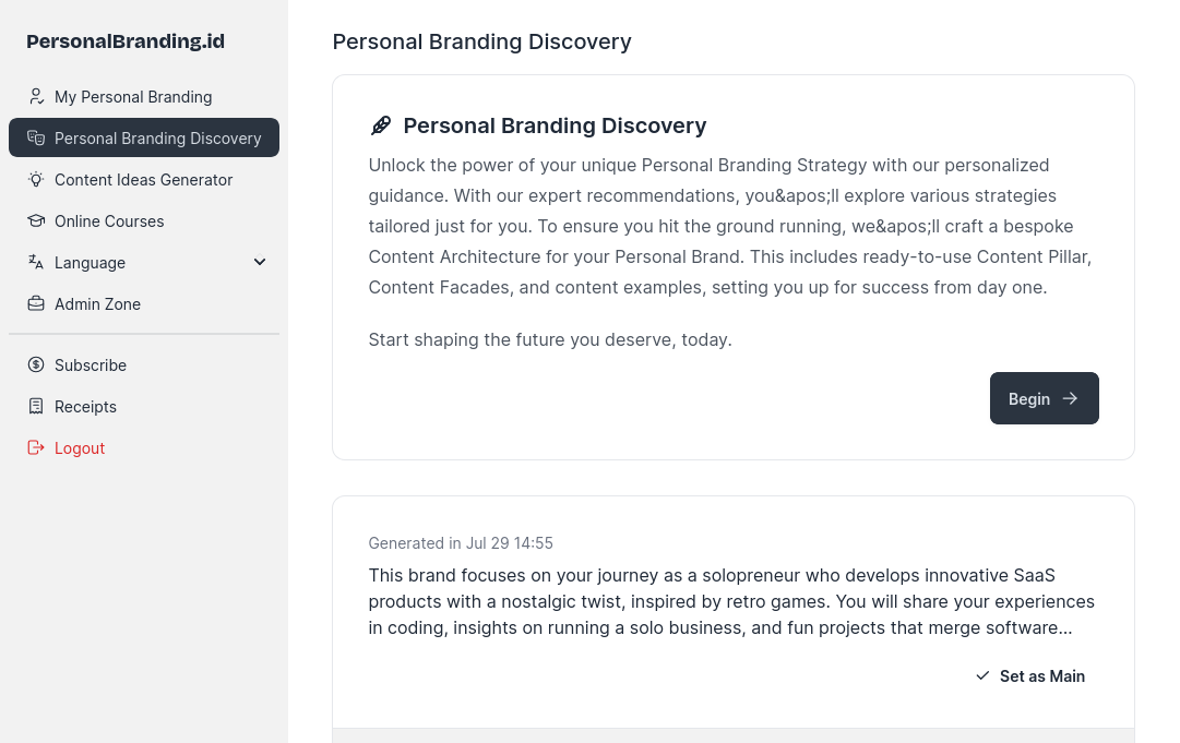 Personal Branding Strategy Generator